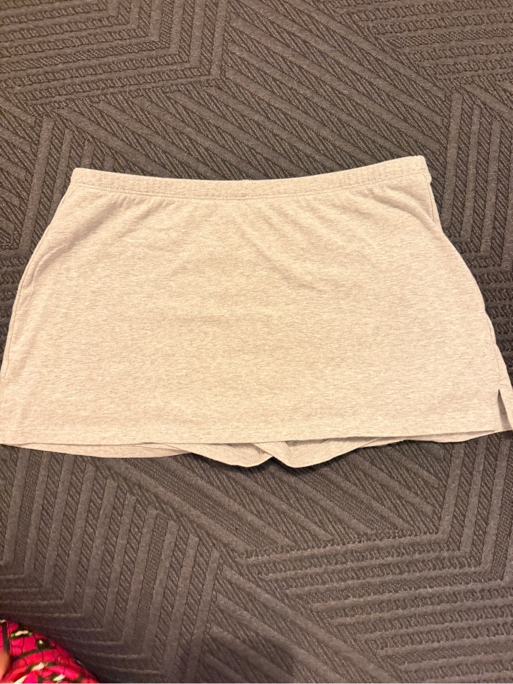 Aritzia Homestretch Smooth Penny Light Gray Mini Skirt - Casual Elastic Waist - Picture 6 of 9